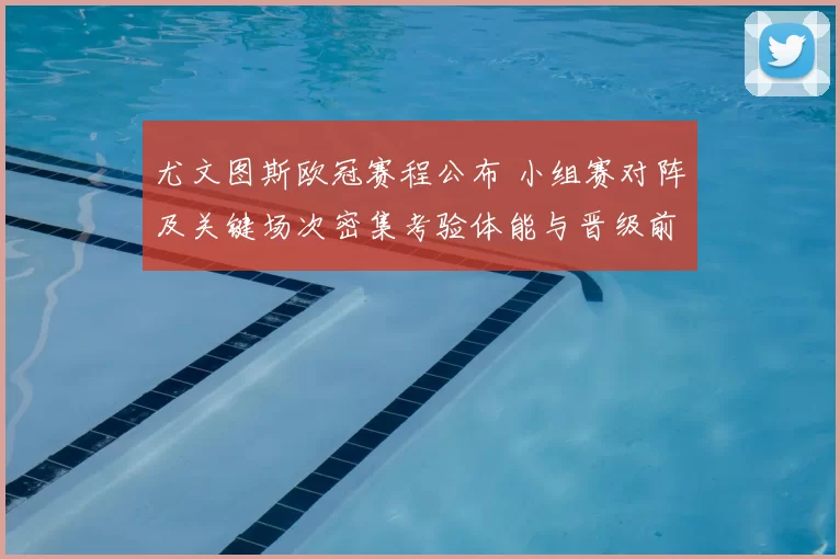 尤文图斯欧冠赛程公布 小组赛对阵及关键场次密集考验体能与晋级前景