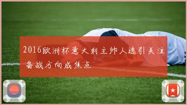2016欧洲杯意大利主帅人选引关注 备战方向成焦点